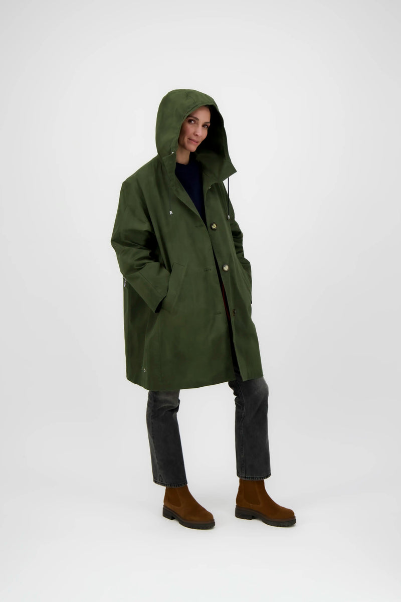 PARKA VALENTINE en coton waxé imperméable kaki
