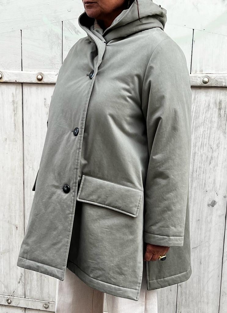 PARKA VALLY en coton imperméable kaki