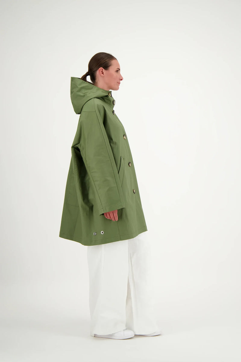 PARKA VALOU EN COTON DÉPERLANT OLIVE