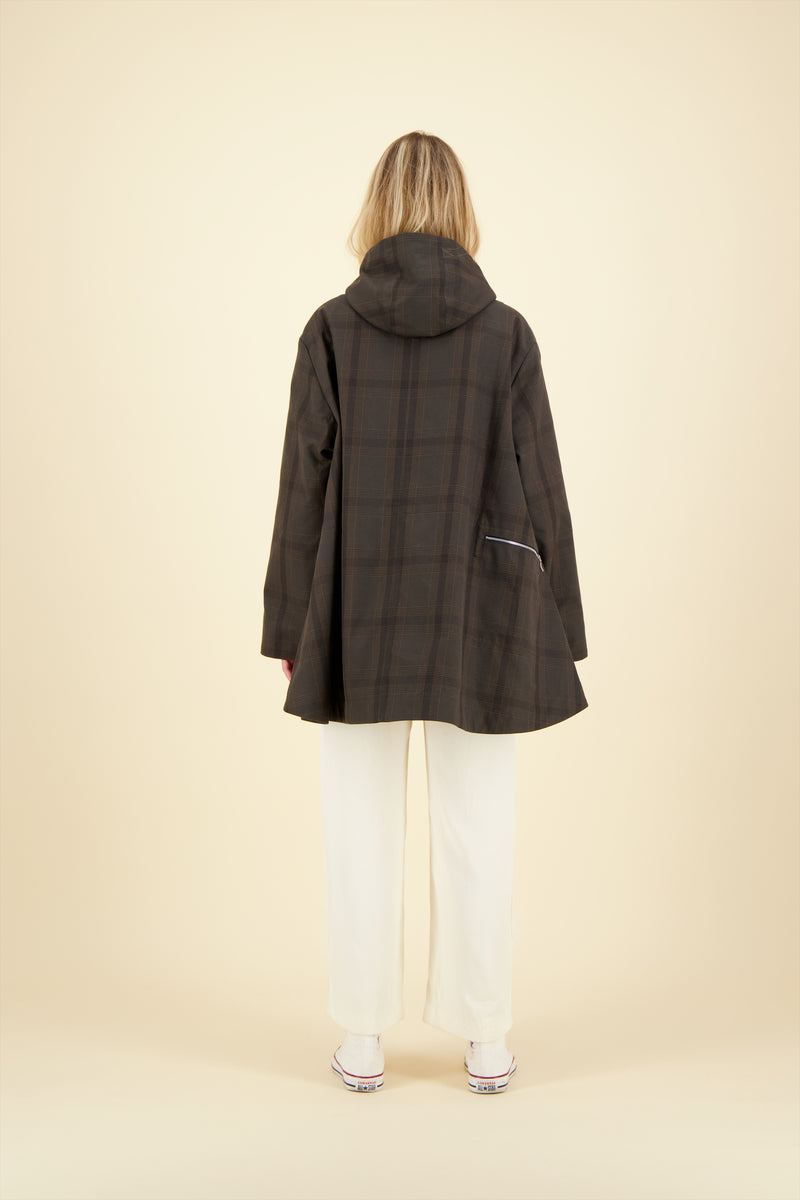 PARKA ZEPHYR en coton déperlant imprimé brun Prince de Galles