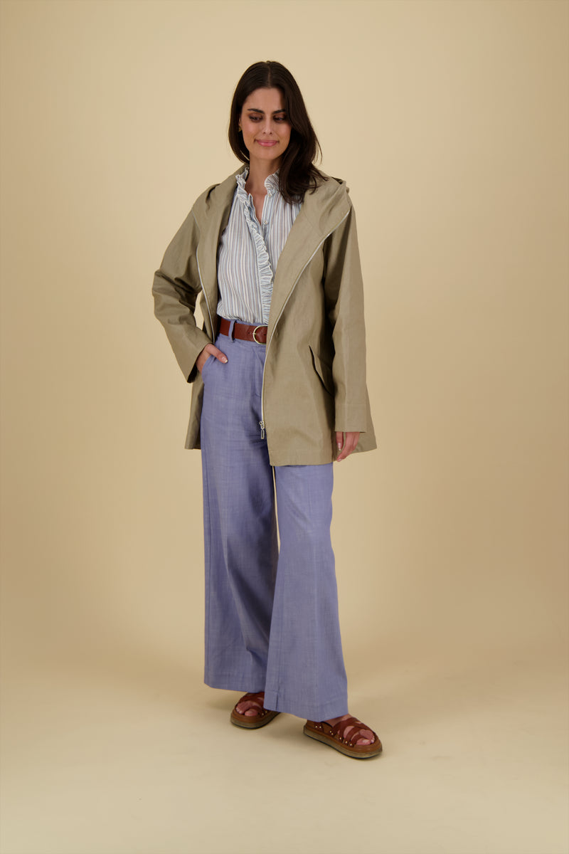 PARKA ZEPHYR EN LIN ENDUIT DÉPERLANT ARGILE