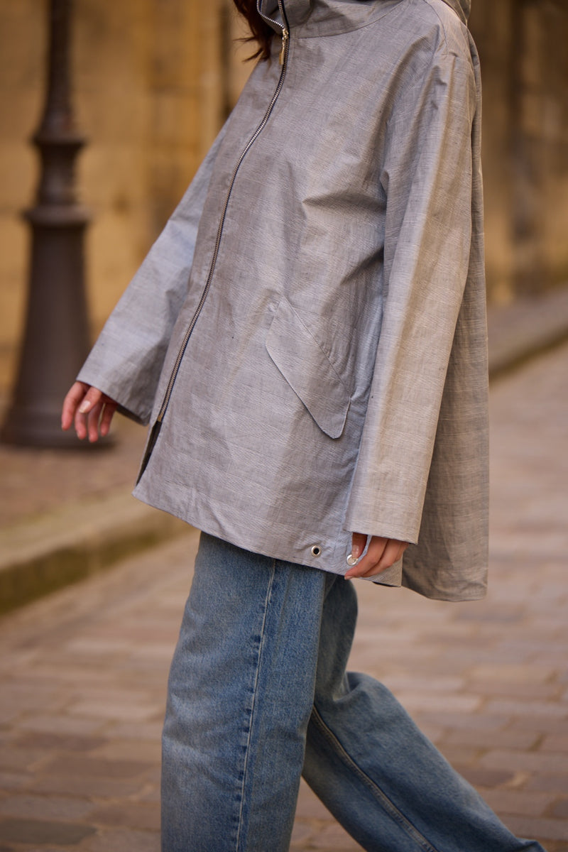 PARKA ZEPHYR EN LIN DÉPERLANT PRINCE DE GALLES