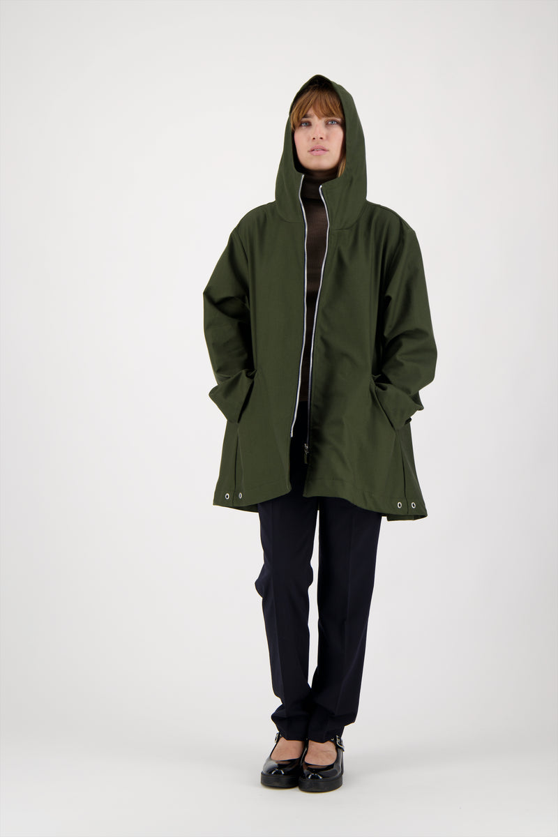 PARKA ZEPHYR en coton déperlant coloris olive