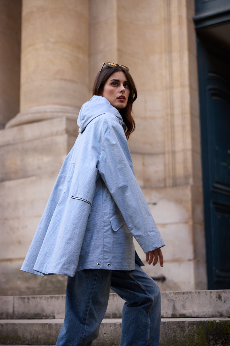 PARKA ZEPHYR EN LIN DÉPERLANT VICHY CIEL