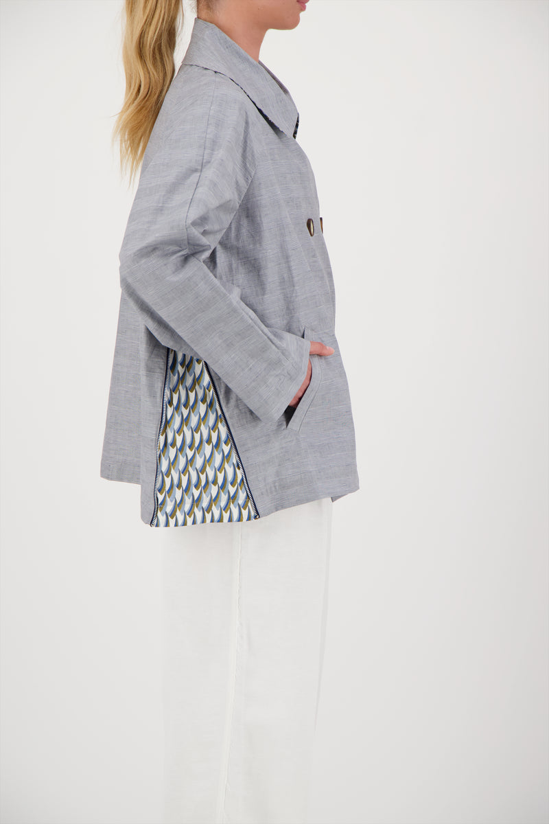 CABAN ZOE EN LIN DÉPERLANT PRINCE DE GALLES