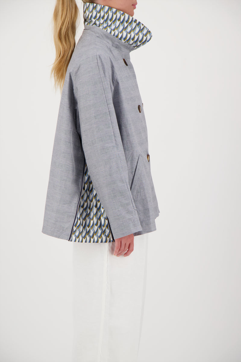 CABAN ZOE EN LIN DÉPERLANT PRINCE DE GALLES