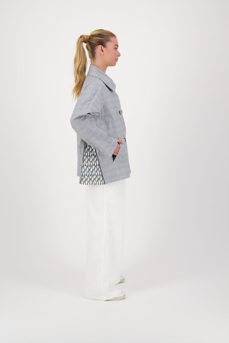 CABAN ZOE EN LIN DÉPERLANT PRINCE DE GALLES