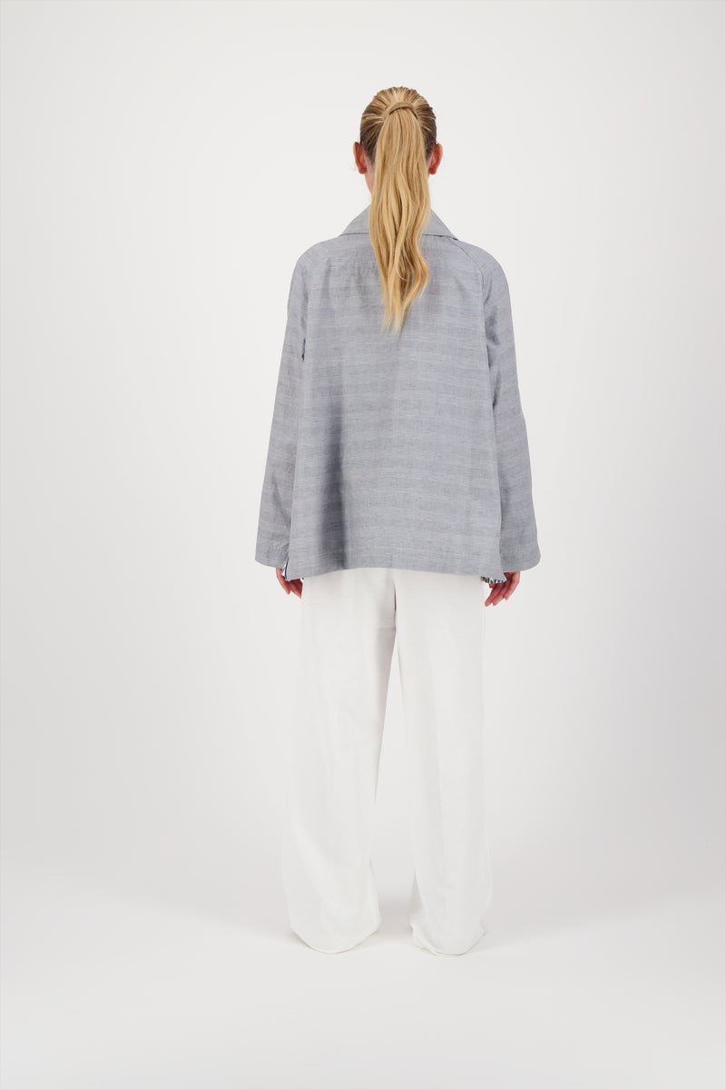 CABAN ZOE EN LIN DÉPERLANT PRINCE DE GALLES