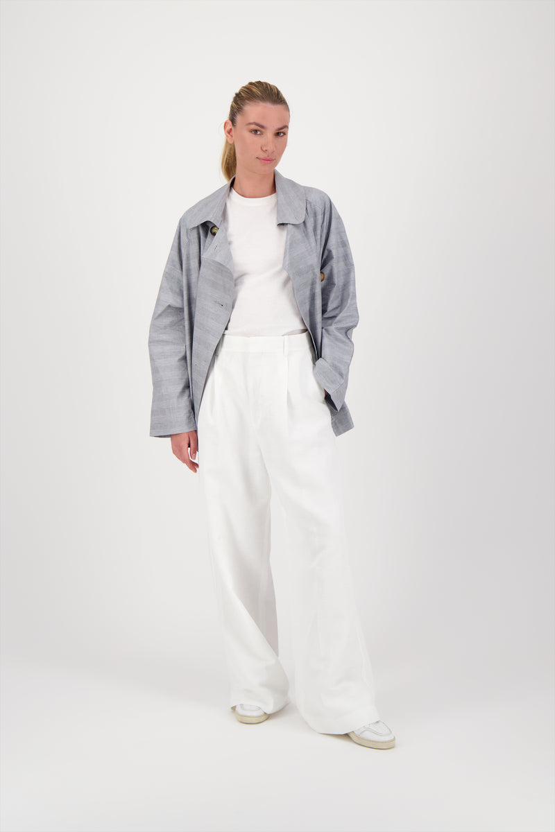 CABAN ZOE EN LIN DÉPERLANT PRINCE DE GALLES