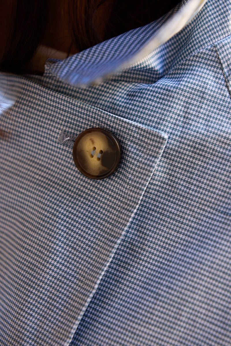 CABAN ZOE EN LIN DÉPERLANT VICHY CIEL