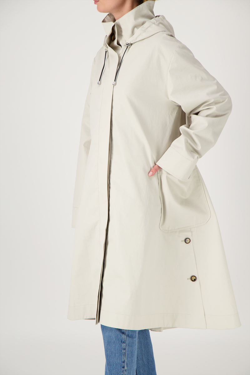 PARKA JOAN en coton enduit déperlant coloris craie