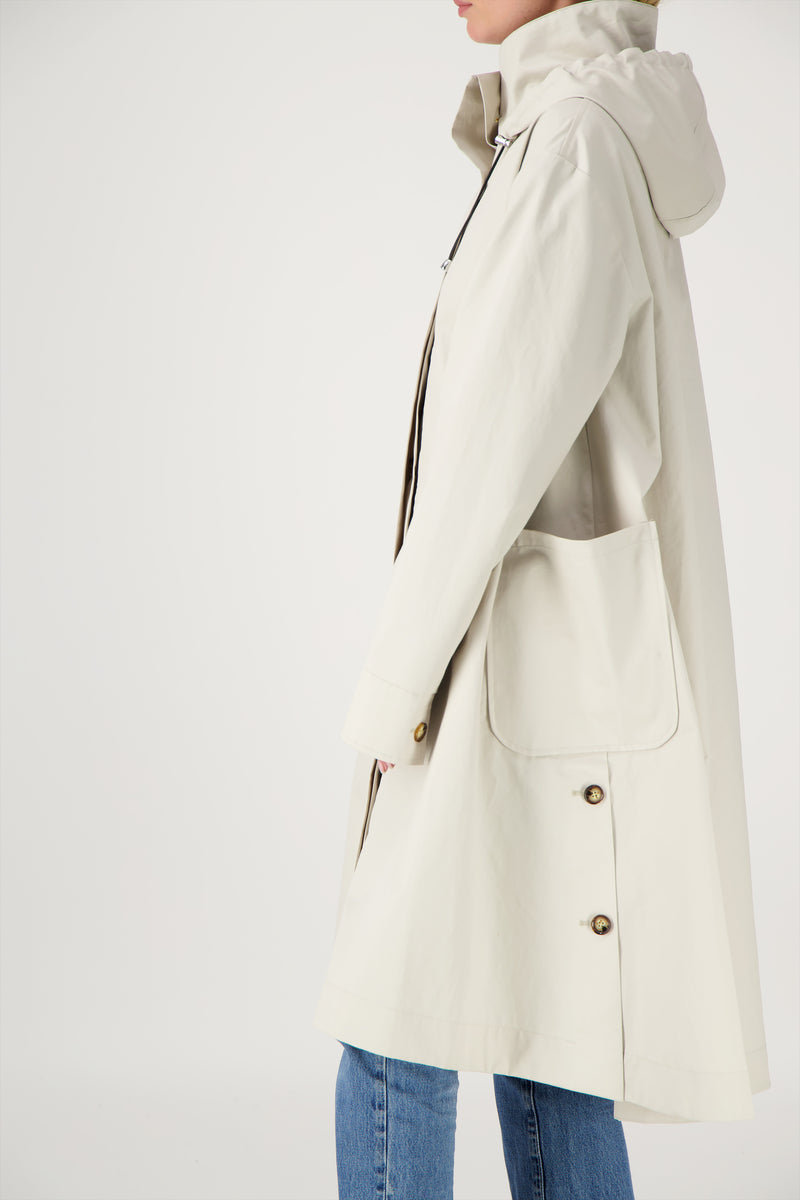 PARKA JOAN en coton enduit déperlant coloris craie
