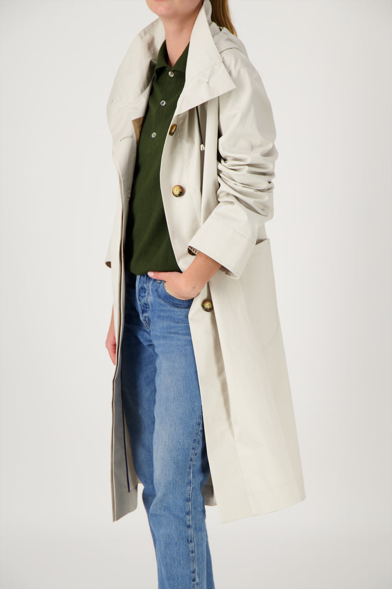 PARKA JOAN en coton enduit déperlant coloris craie