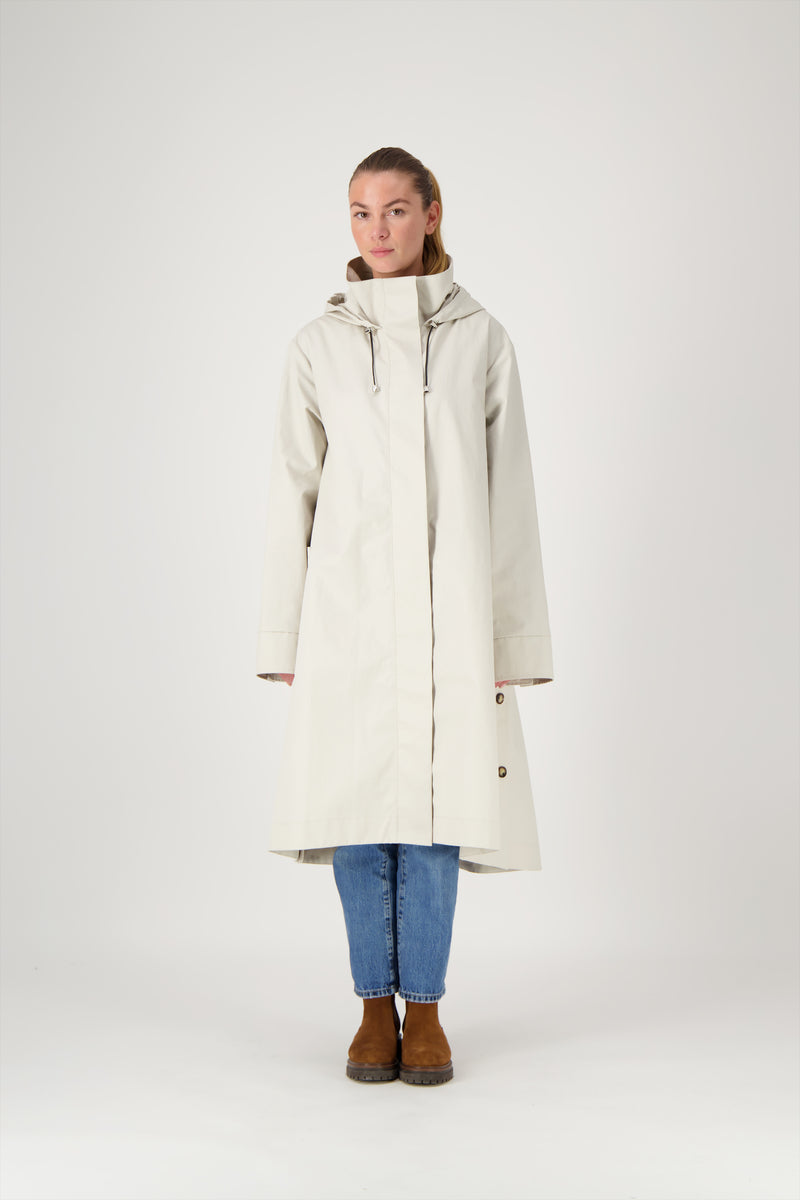 PARKA JOAN en coton enduit déperlant coloris craie
