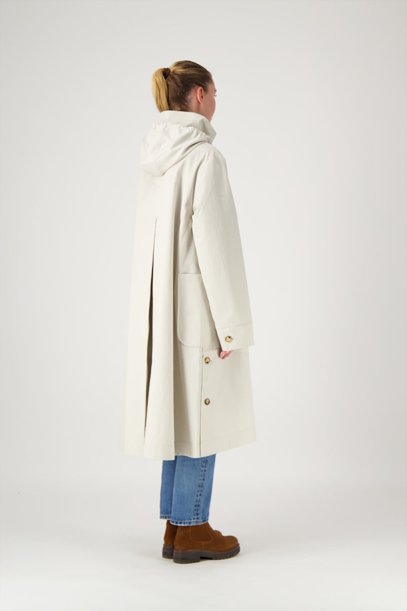 PARKA JOAN en coton enduit déperlant coloris craie