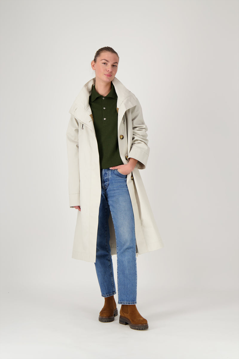 PARKA JOAN en coton enduit déperlant coloris craie