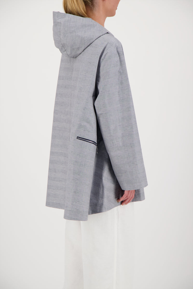 PARKA ZEPHYR EN LIN DÉPERLANT PRINCE DE GALLES