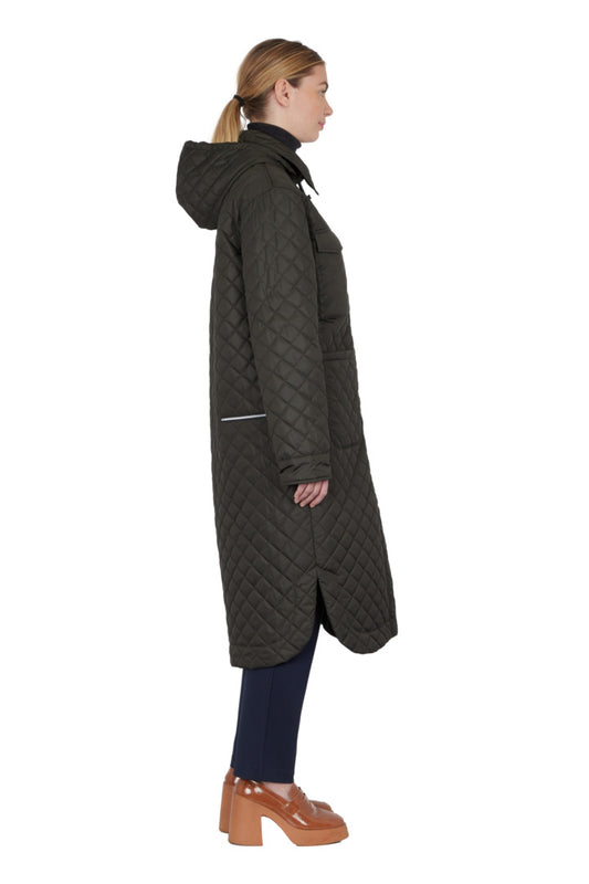 ALIAS PADDED QUILTED COAT, in polyamide, khaki color 