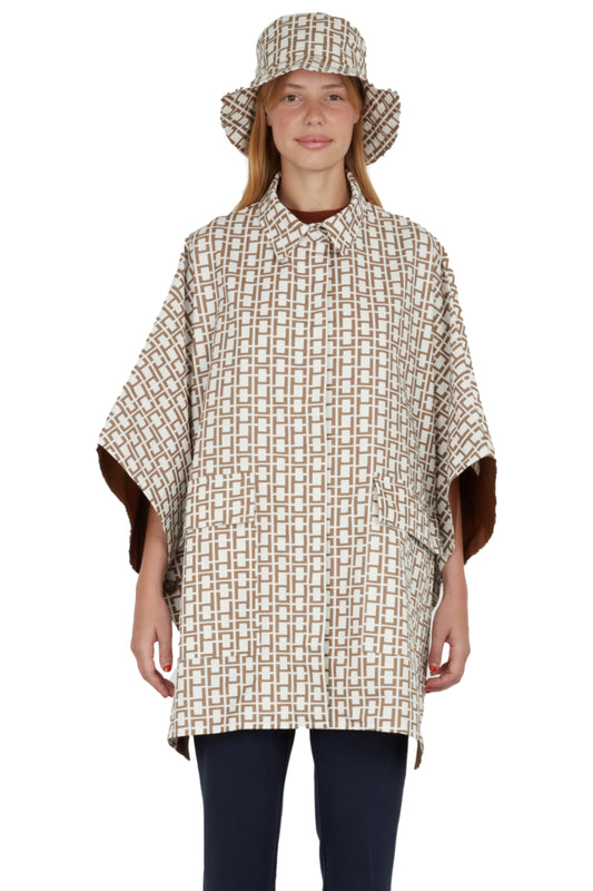 ALIZE CAPE WITH BOB in waterproof printed cotton exclusive PPP motif