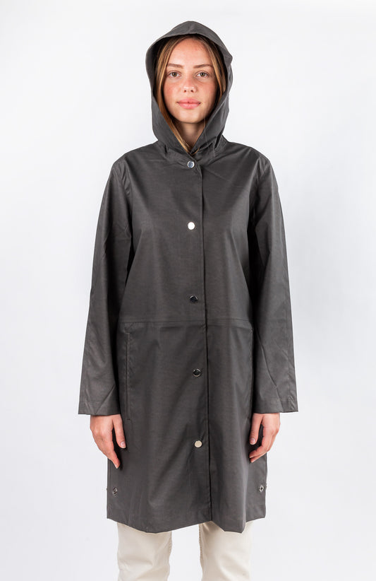 PARKA JOSÉPHINE EN COTON IMPERMÉABLE GRIS
