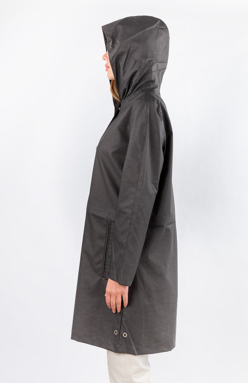PARKA JOSÉPHINE EN COTON IMPERMÉABLE GRIS