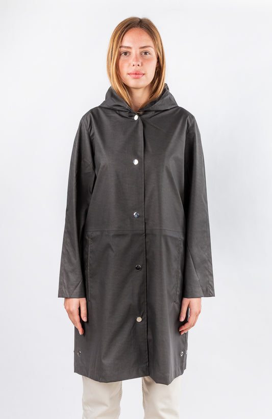 PARKA JOSÉPHINE EN COTON IMPERMÉABLE GRIS