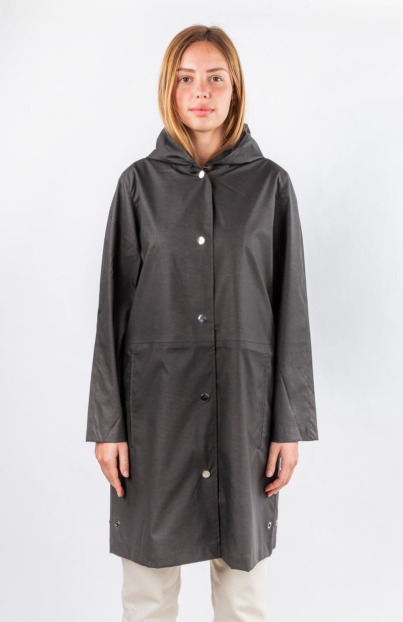 PARKA JOSÉPHINE EN COTON IMPERMÉABLE GRIS