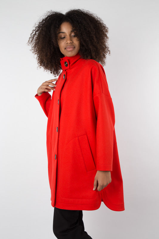 Red wool sale hooded coat