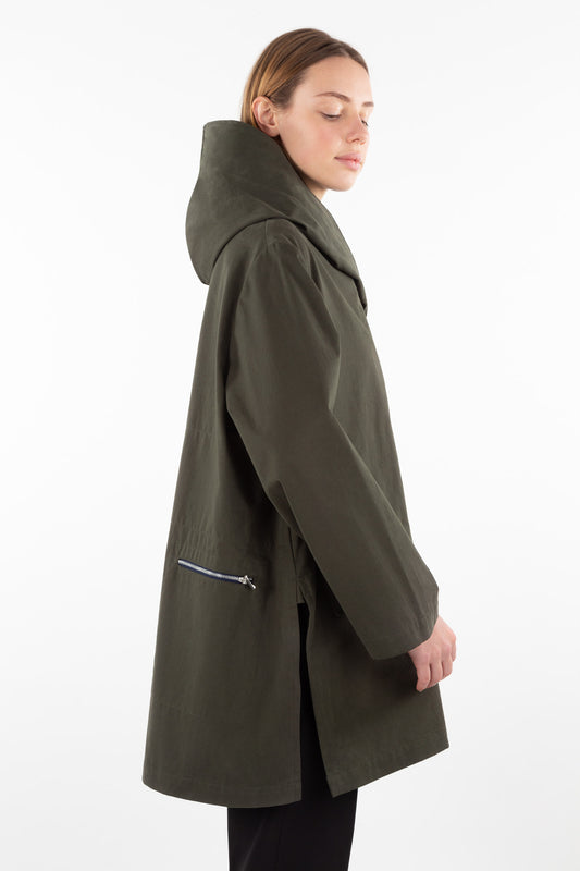 PARKA TATIANA en coton déperlant, coloris blueblack, bronze