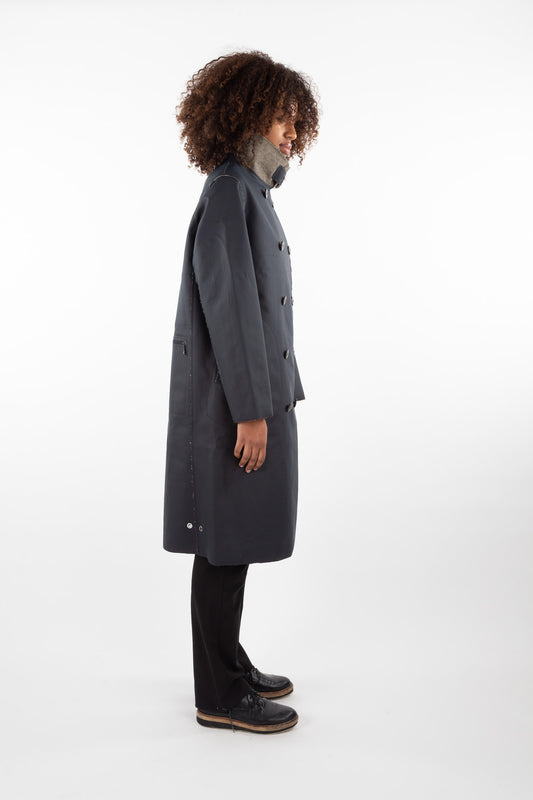 MANTEAU UGO en laine coloris navy