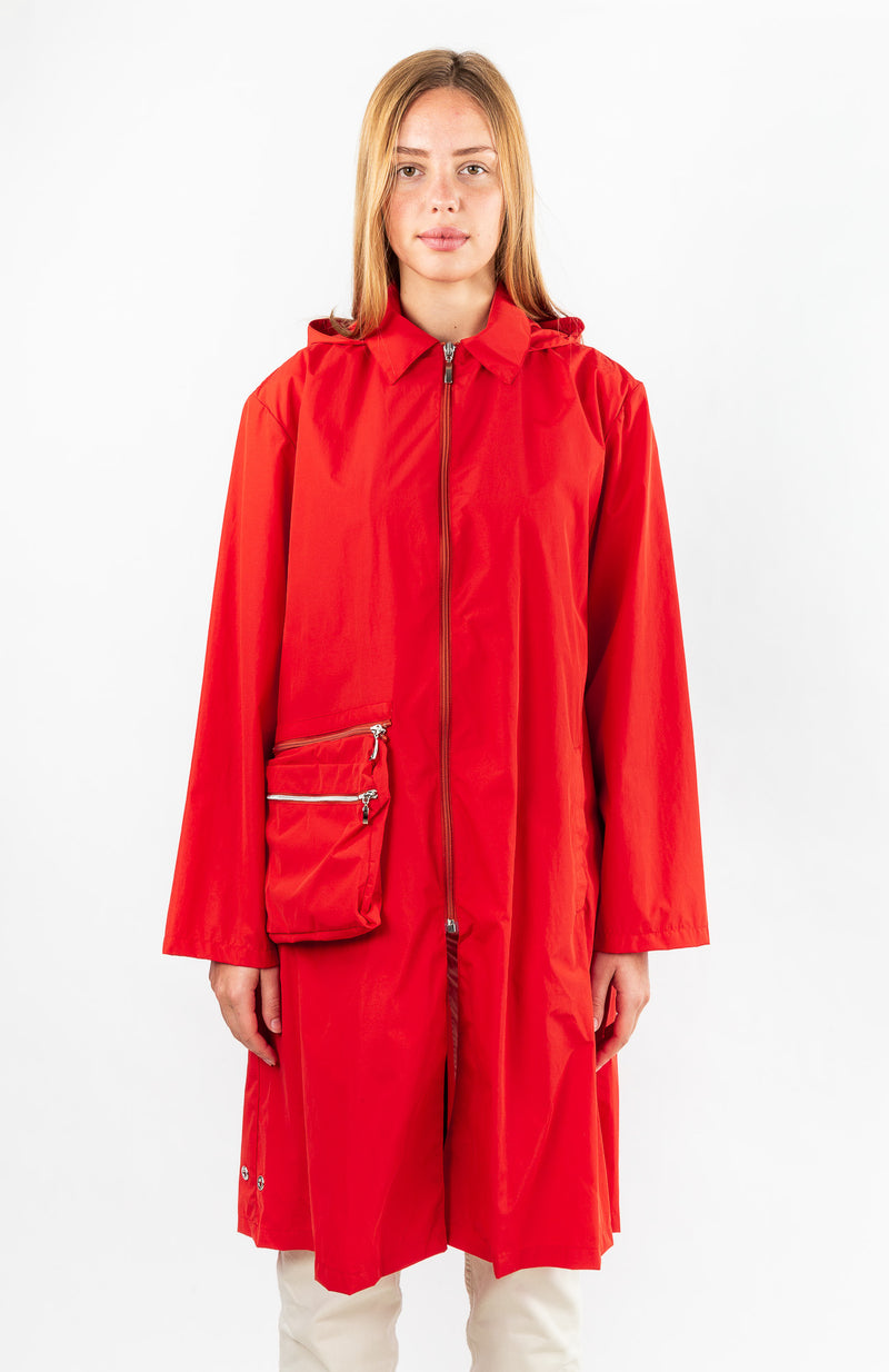 PARKA ROMY en polyamide imperméable rouge