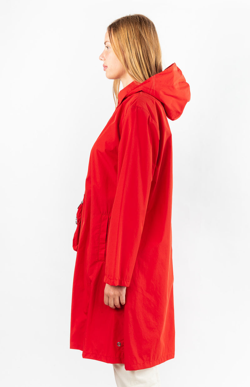 PARKA ROMY en polyamide imperméable rouge