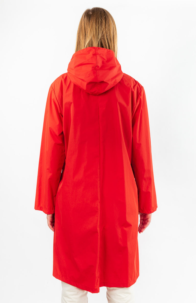 PARKA ROMY en polyamide imperméable rouge