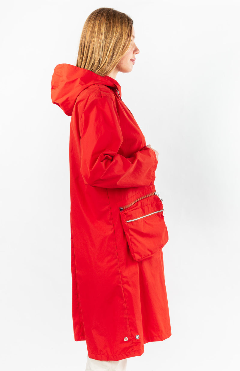 PARKA ROMY en polyamide imperméable rouge