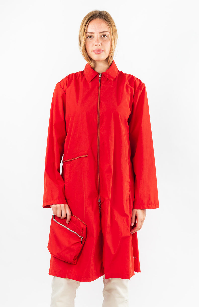 PARKA ROMY en polyamide imperméable rouge