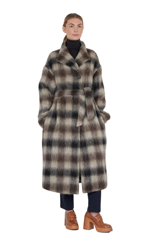 PRUSSIAN COAT, in checkered wool 
