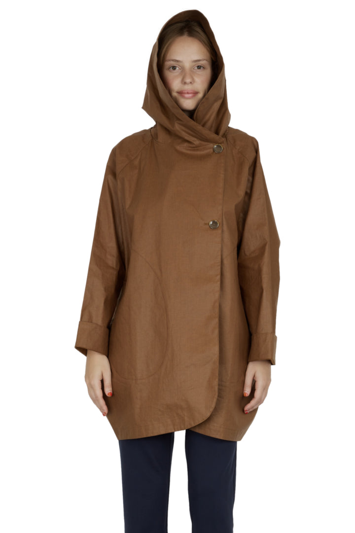 PARKA PAOLA en lin déperlant, disponible en coloris tabac, argile