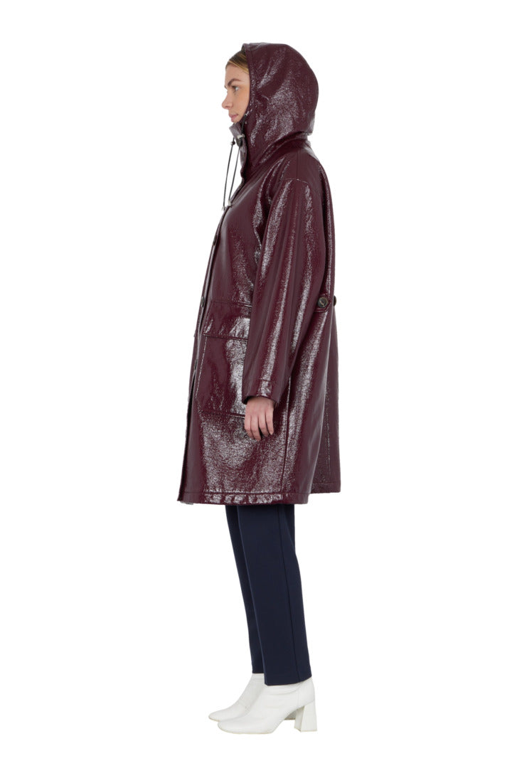 PARKA VERONA en vinyle imperméable, coloris aubergine