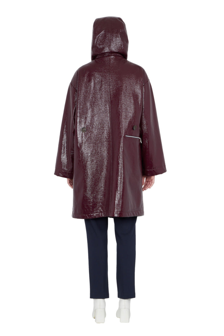 PARKA VERONA en vinyle imperméable, coloris aubergine