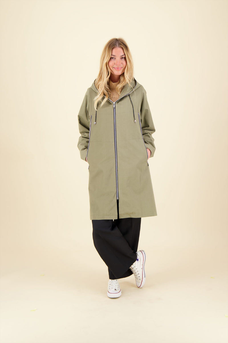 PARKA BROOKLYN en coton déperlant coloris taupe avec doublure en lainage amovible
