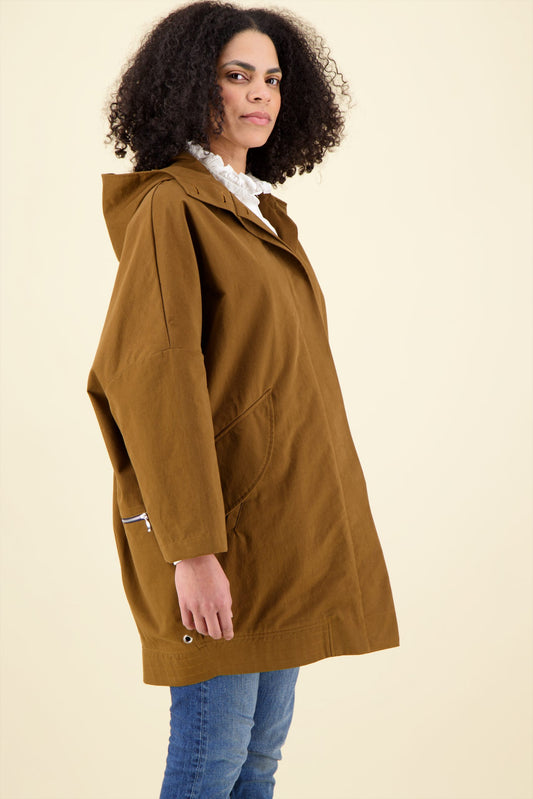 PARKA MAYA IN WATERPROOF COTTON, available in color tobacco, taupe, khaki