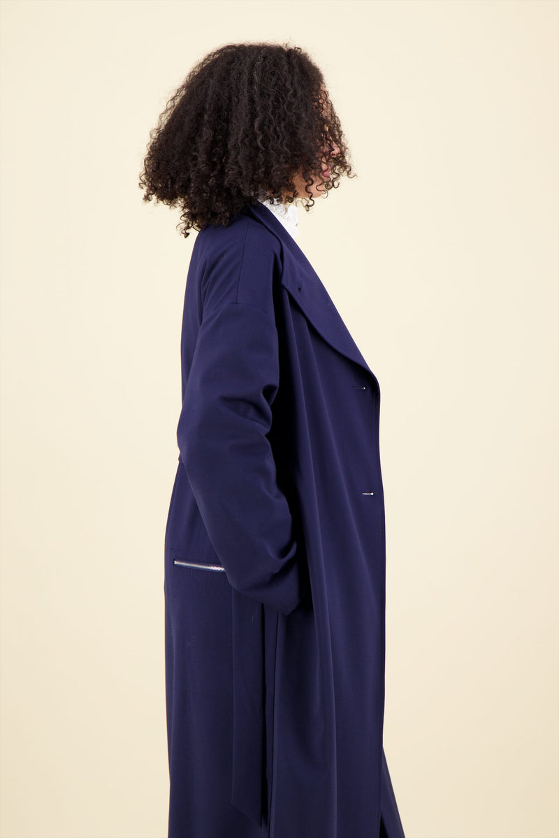 MANTEAU PRUSSE ITA, en gabardine de laine déperlante