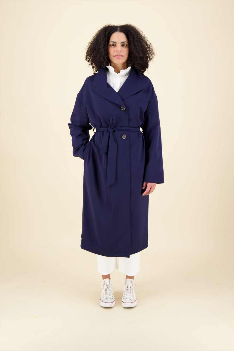 MANTEAU PRUSSE ITA, en gabardine de laine déperlante